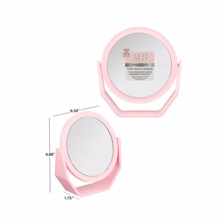 Round Mirror with Stand - Pink