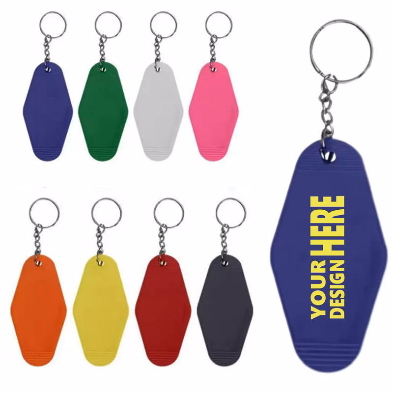 Motel Keychain with Plastic Rhombus Design