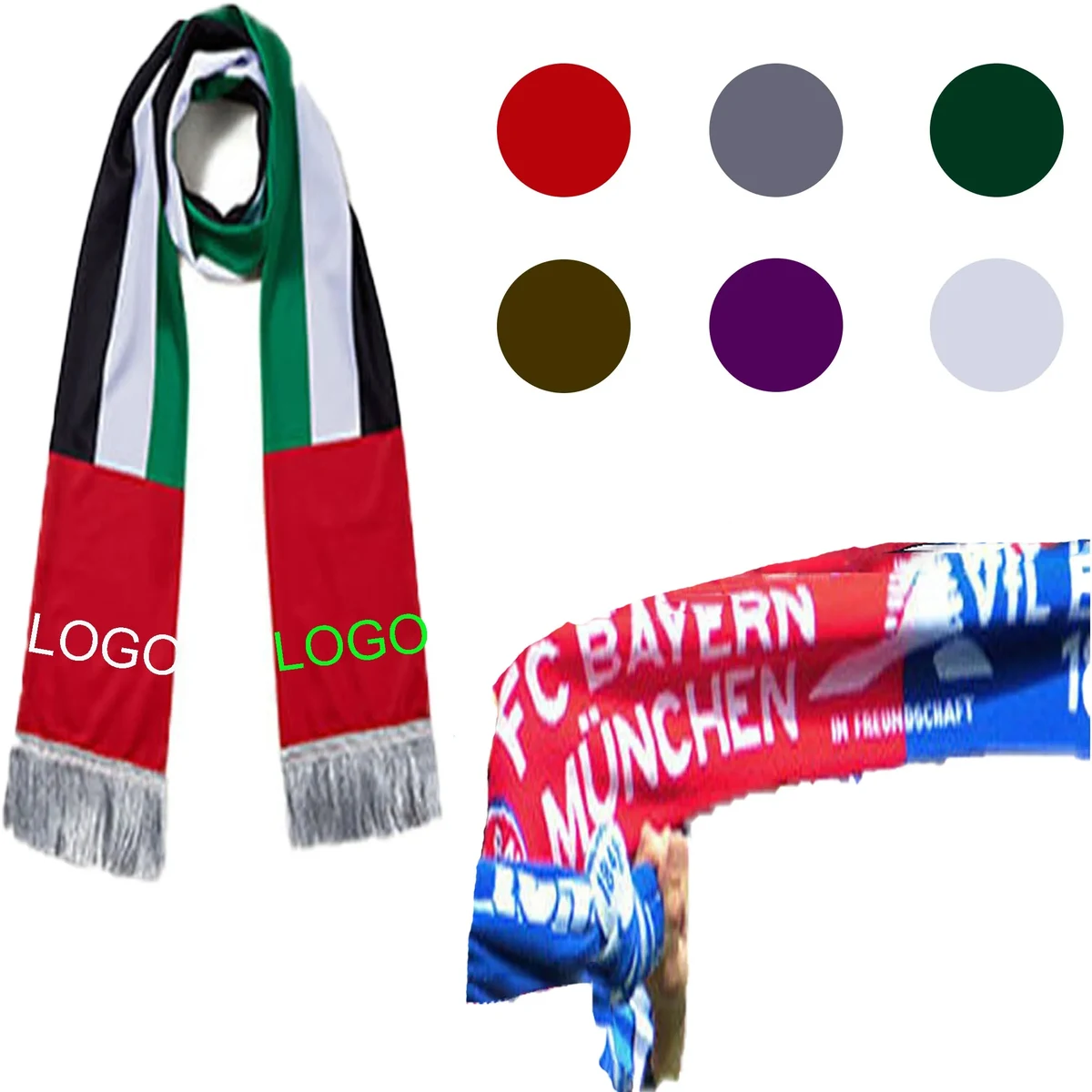 Spot Full Color Soccer Fans Scarf 1