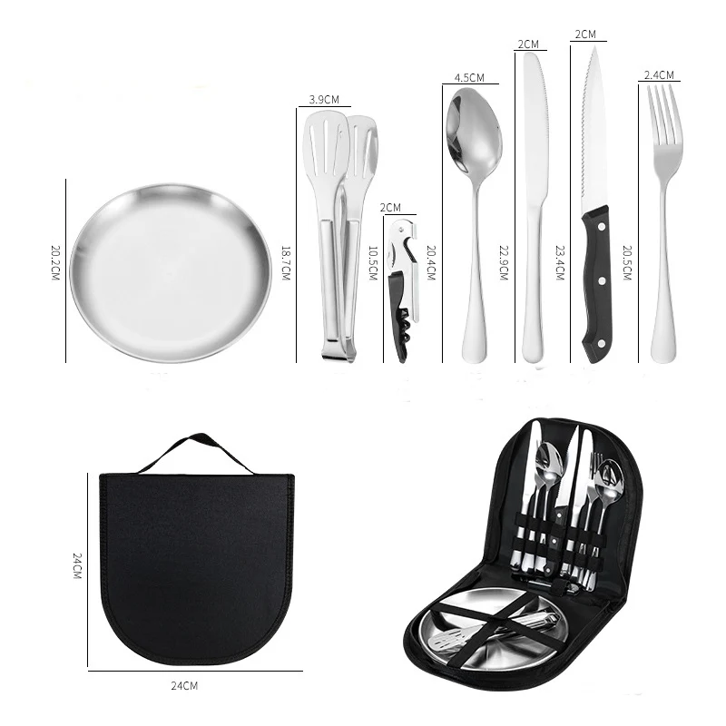 Outdoor Picnic Stainless Steel Tableware Set 1