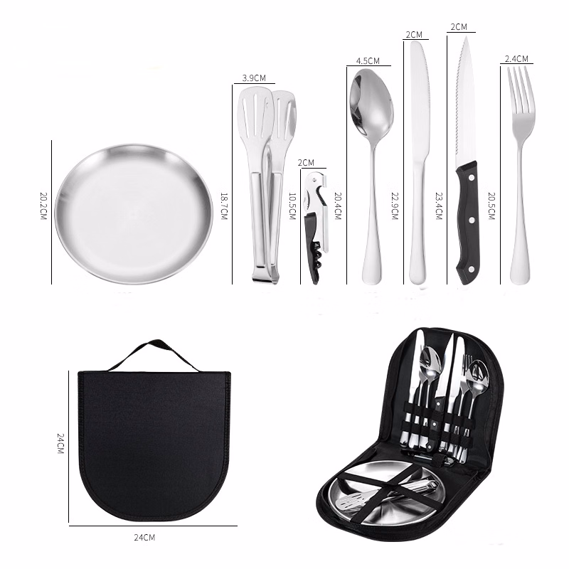 Outdoor Picnic Stainless Steel Tableware Set