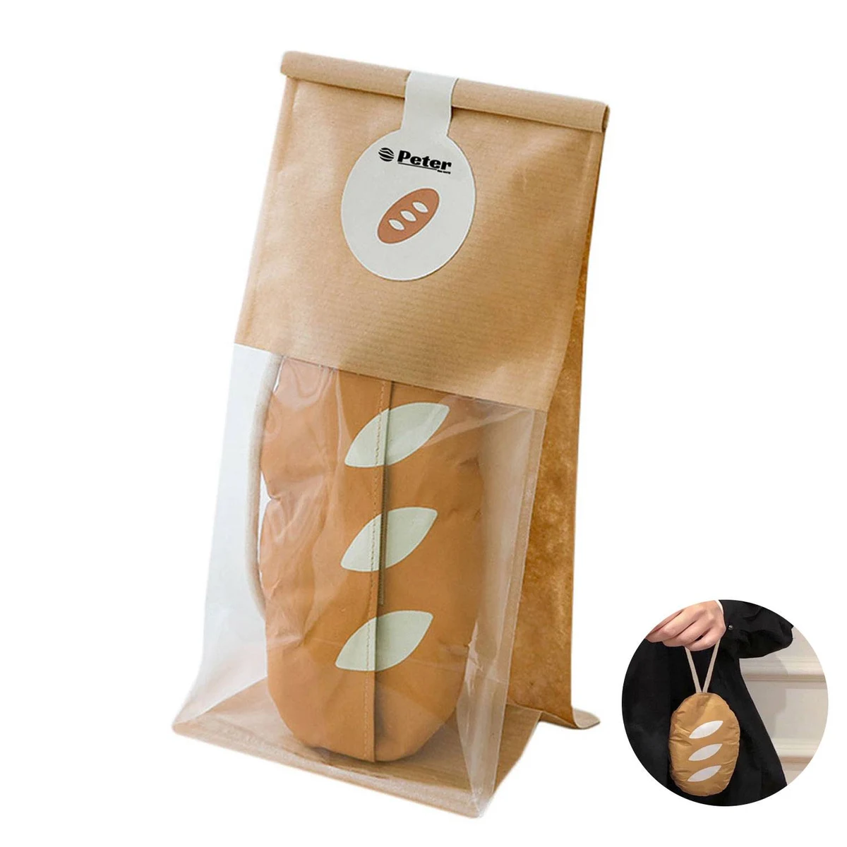 Eco Paper Foldable Bread Shaped Shopping Bag 1