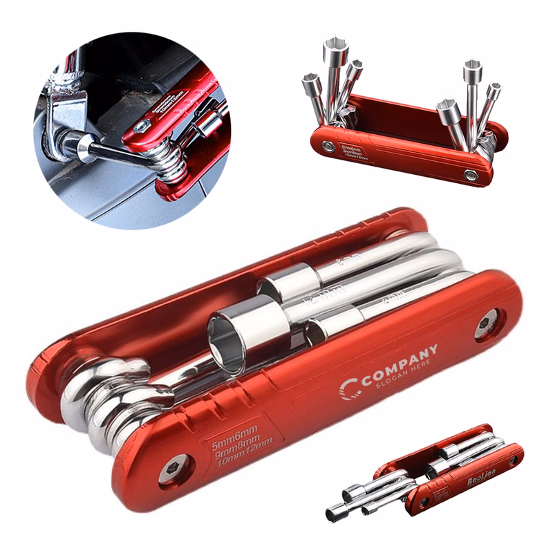 6-in-1 Chrome Vanadium Steel Folding Socket Wrench Set