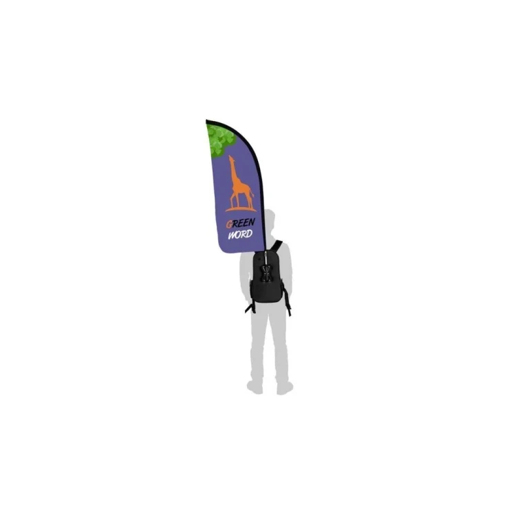 Backpack Mounted 20"x48" Double-Sided Blade Flag 1