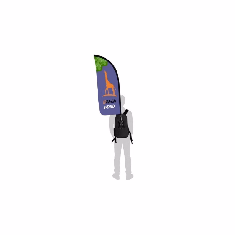 Backpack Mounted 20"x48" Double-Sided Blade Flag