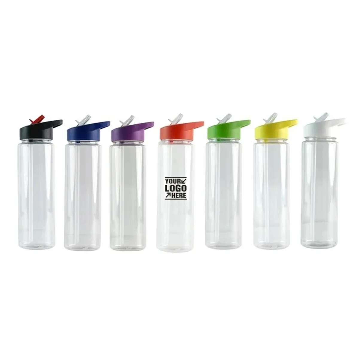 Clear Impact Water Bottle with Flip Straw Lid 1