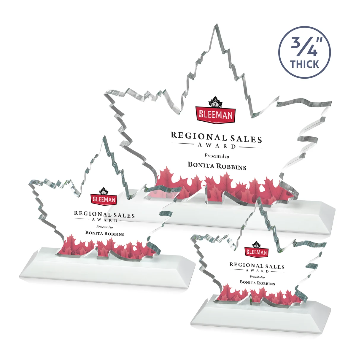 Maple Leaf VividPrint™ Award - White 1
