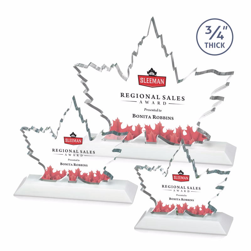 Maple Leaf VividPrint™ Award - White