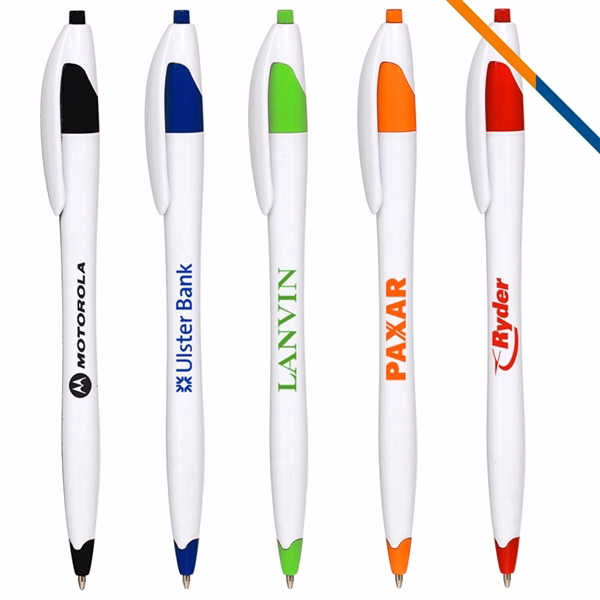 Custom Click Action Ballpoint Pen with Colorful Accents — Brand Awareness