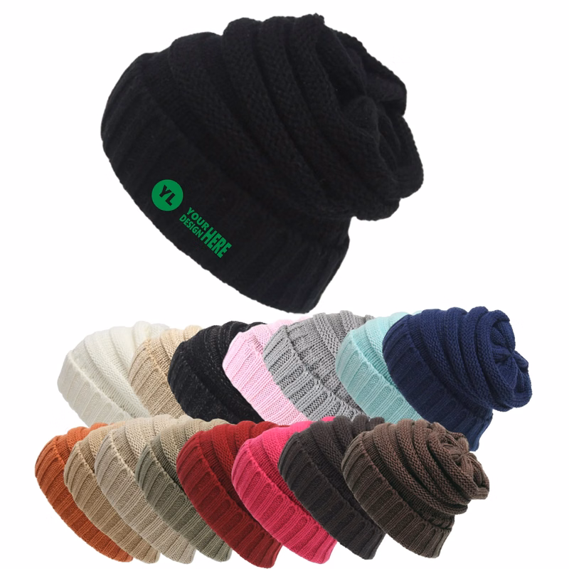 Acrylic Beanie Cozy Versatile Hat Knitted