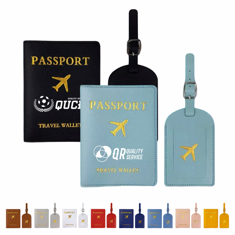 Debossed Rfid-Blocking PU Passport Cover & Luggage Tag Set