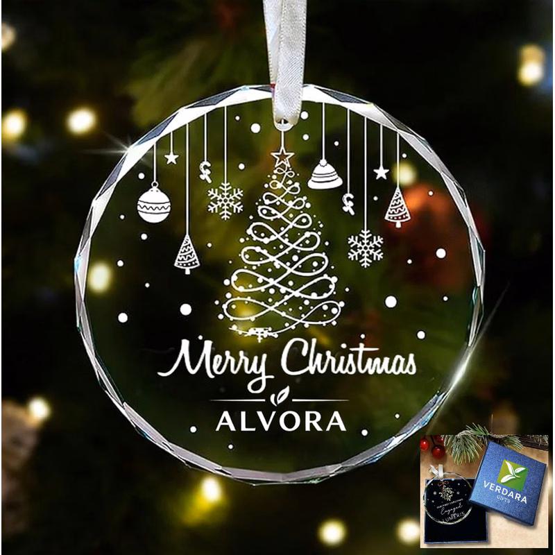 Extra Thick 3.15" Crystal Ornaments with Optional Gift Box