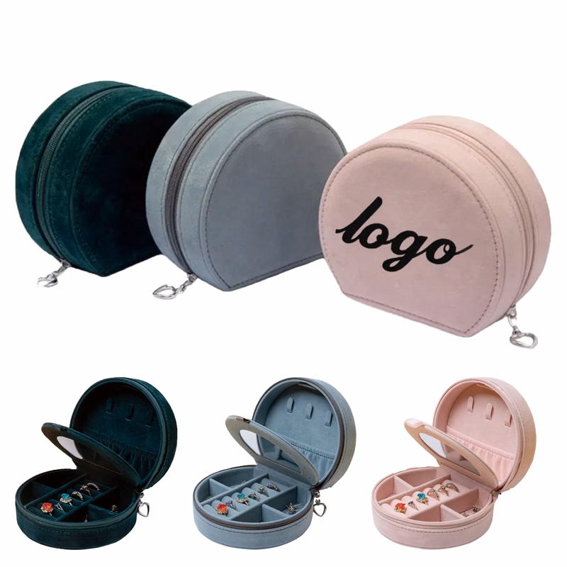 Portable Suede Jewelry Box