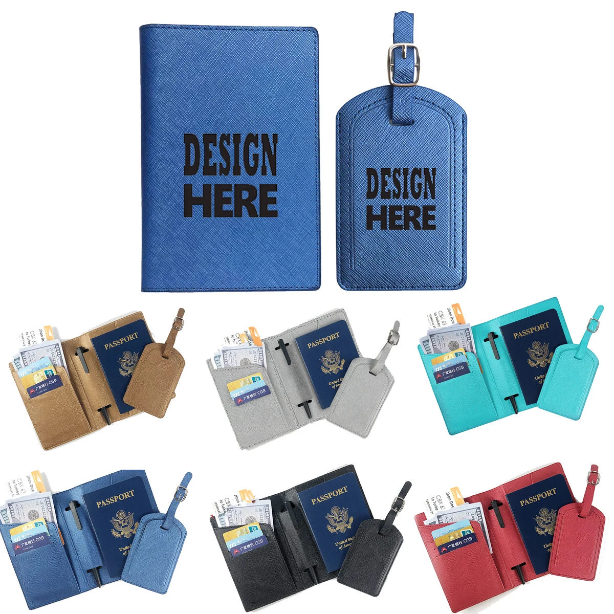 Passport Cover and Luggage Tag Travel Set 1