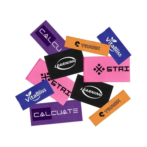 Custom 2x2 inch Woven Polyester Labels with Full Color Weave — Apparel Brand Promo Item 1