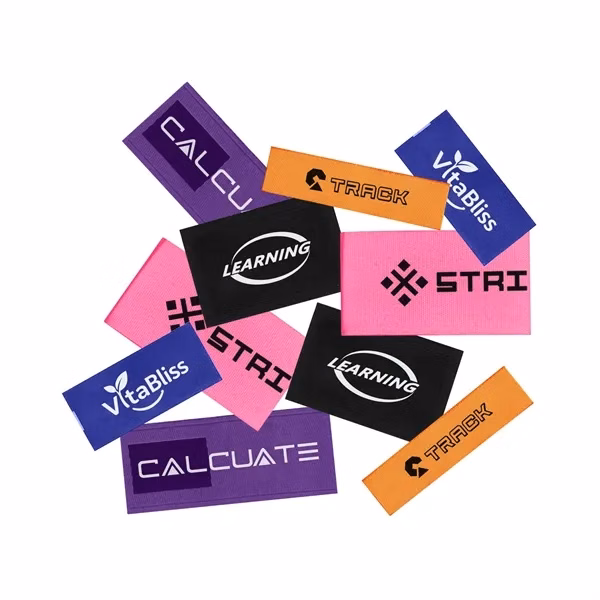 Custom 2x2 inch Woven Polyester Labels with Full Color Weave — Apparel Brand Promo Item