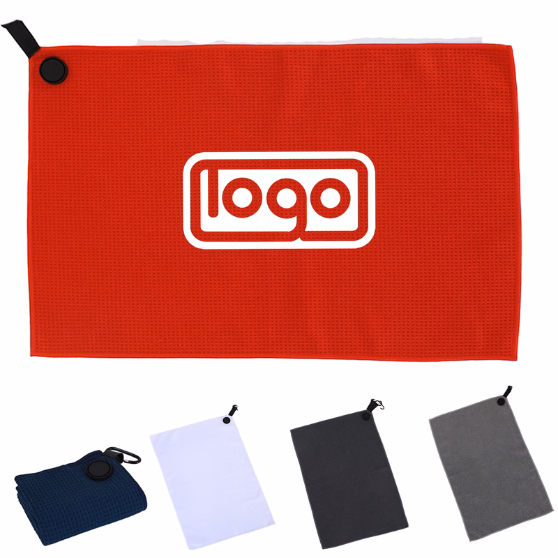 Golf Towel W/ Clip Microfiber Waffle Design