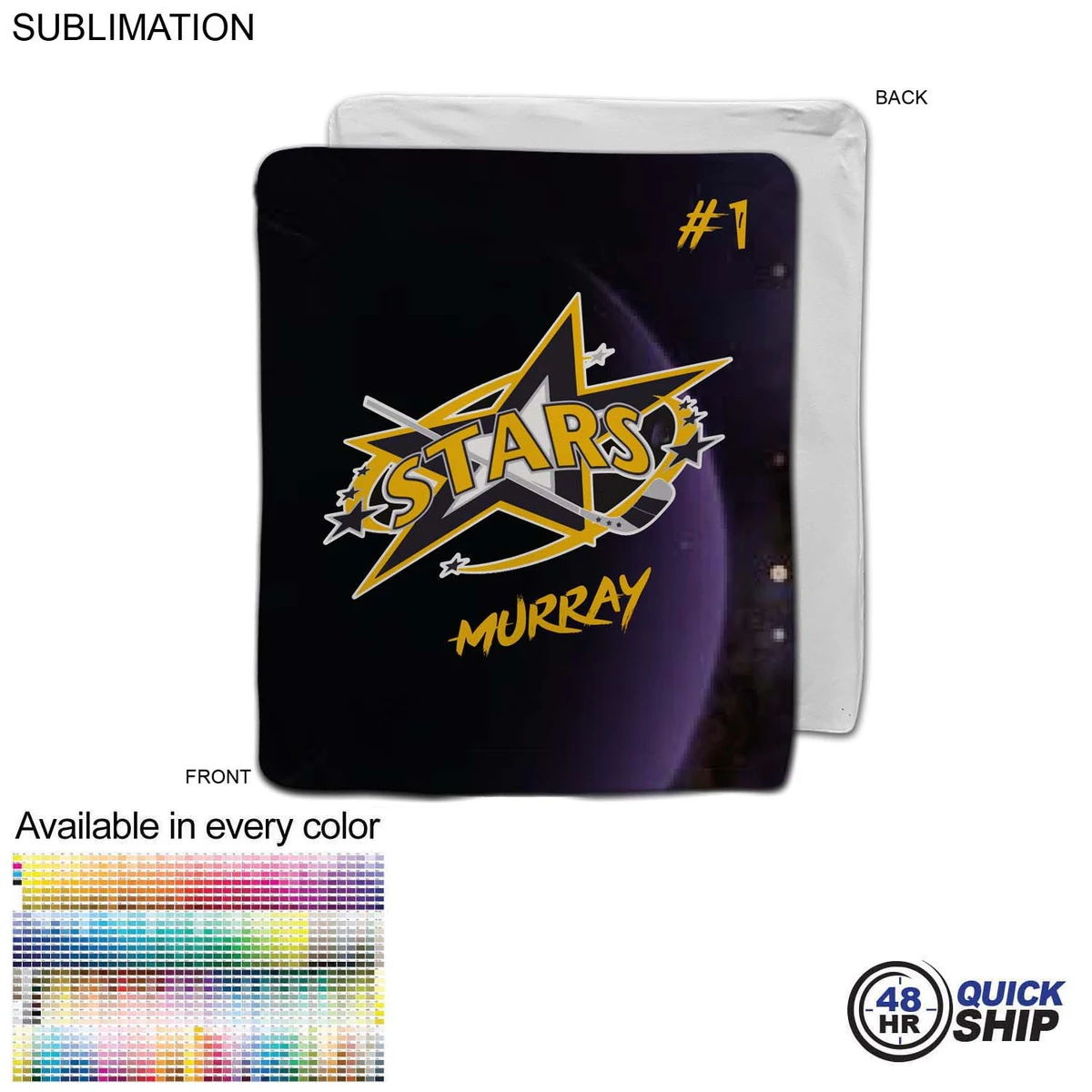 48 Hr Quick Ship - Team Blanket in Ultra Soft and Smooth Microfleece, 50x60, Couch size 1
