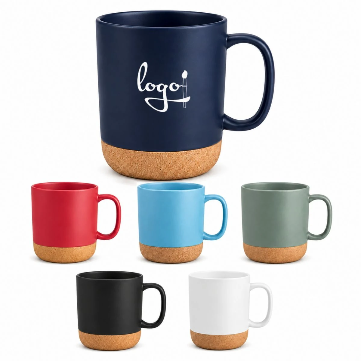 Matte Ceramic Mug With Cork Bottom 1