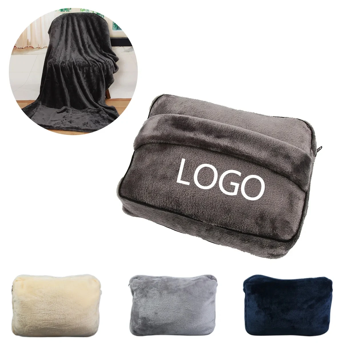 Compact Travel Blanket Pillow 1