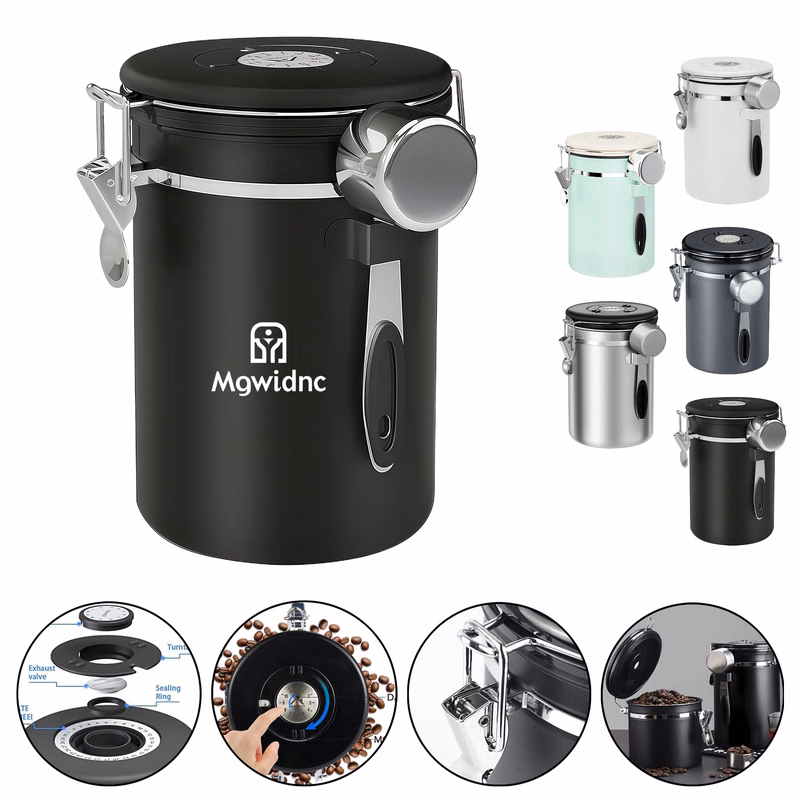 1.8L Coffee Bean Storage Canister with One-Way Valve