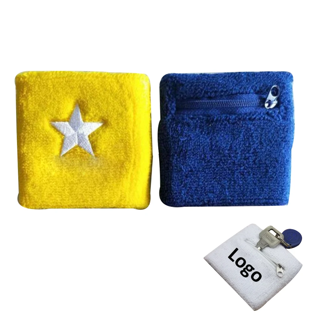 Cotton Sweatband With Zipper Pocket 1