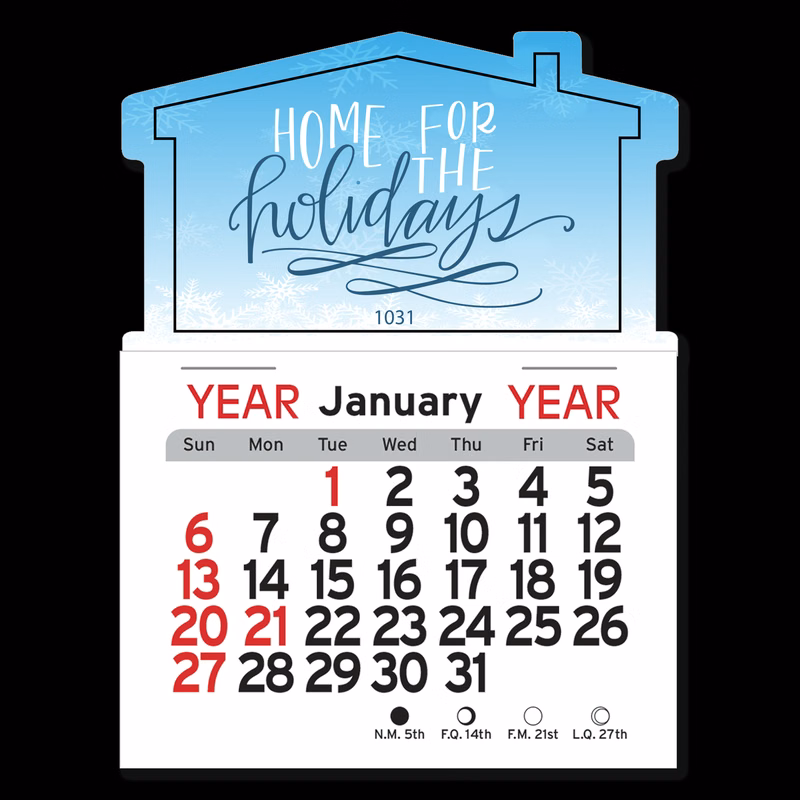 Adhesive Peel-N-Stick® Calendar - House