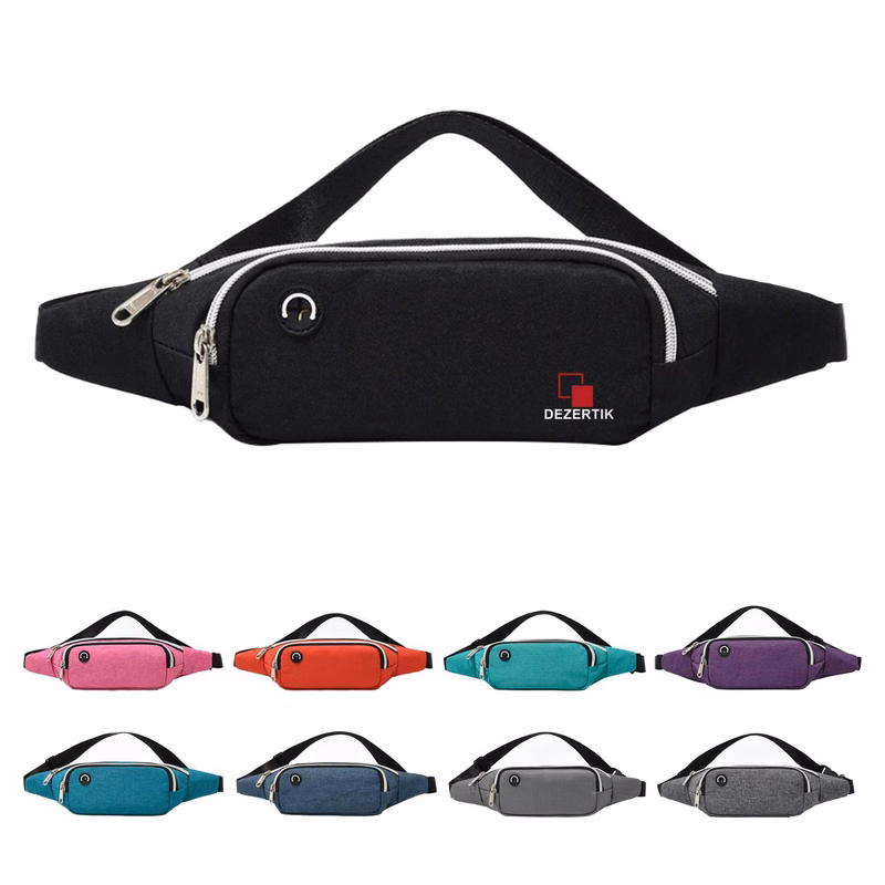 Oxford Sports Fanny Pack Belt Bag With Earphone Port