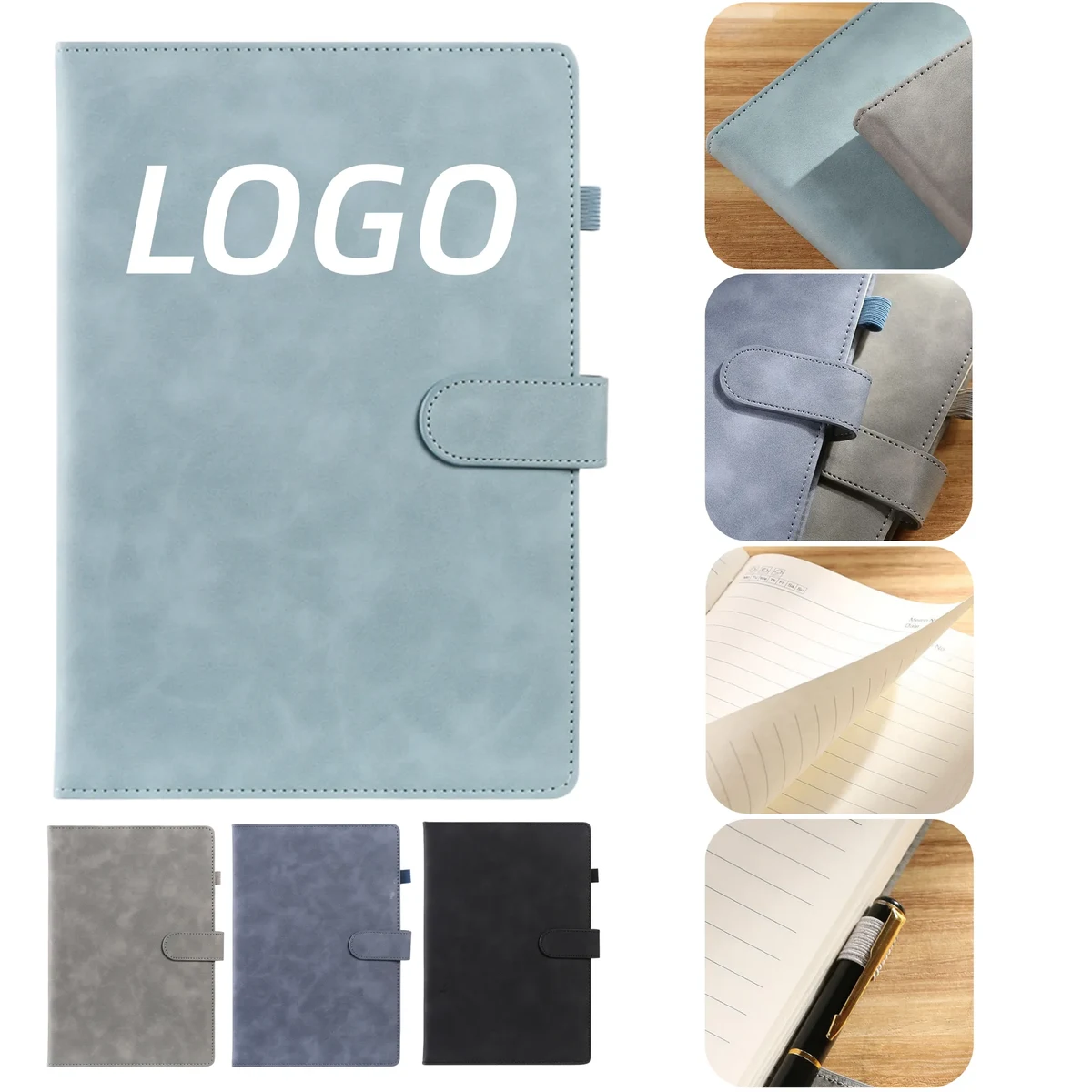 A5 Leather Magnetic Closure Notebook 1