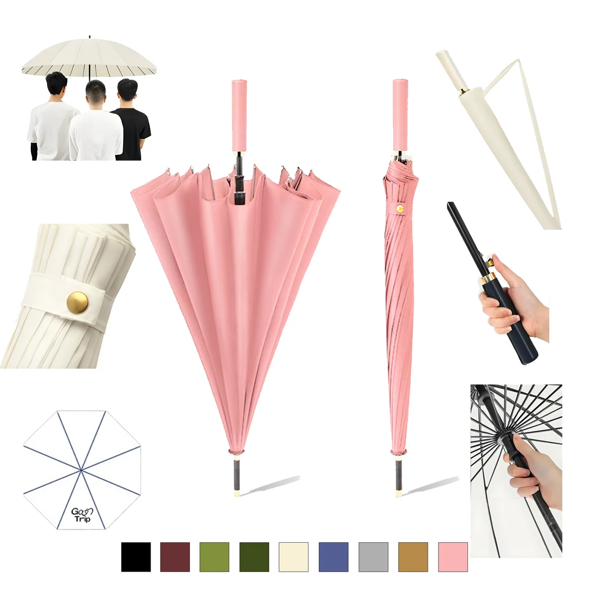 16 Bone Long Handled Umbrella 1