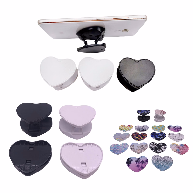 Phone Grip Holder Marble Heart Shape