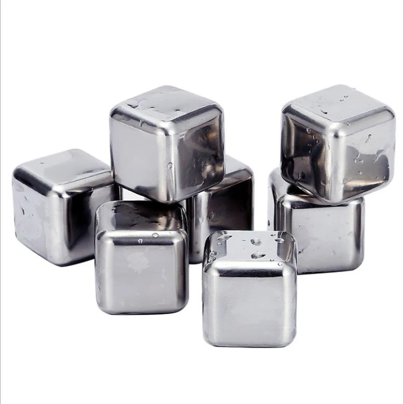 Whiskey Stones Reusable Ice Cube, 304 Stainless Steel 4 In 1 Case 1