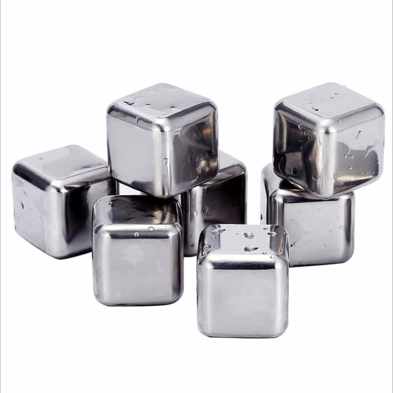 Whiskey Stones Reusable Ice Cube, 304 Stainless Steel 4 In 1 Case