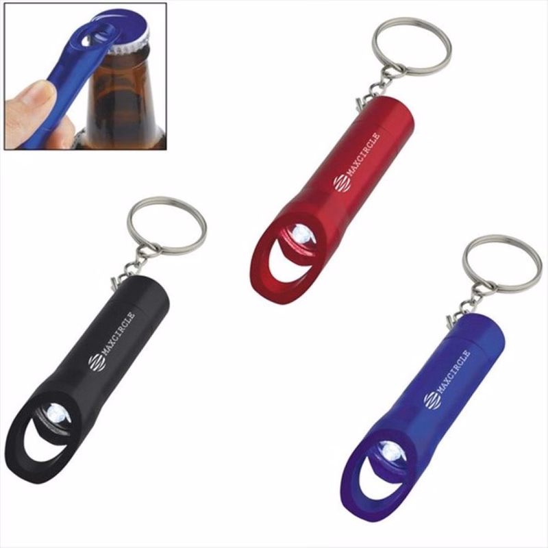 Mini Aluminum LED Flashlight With Bottle Opener