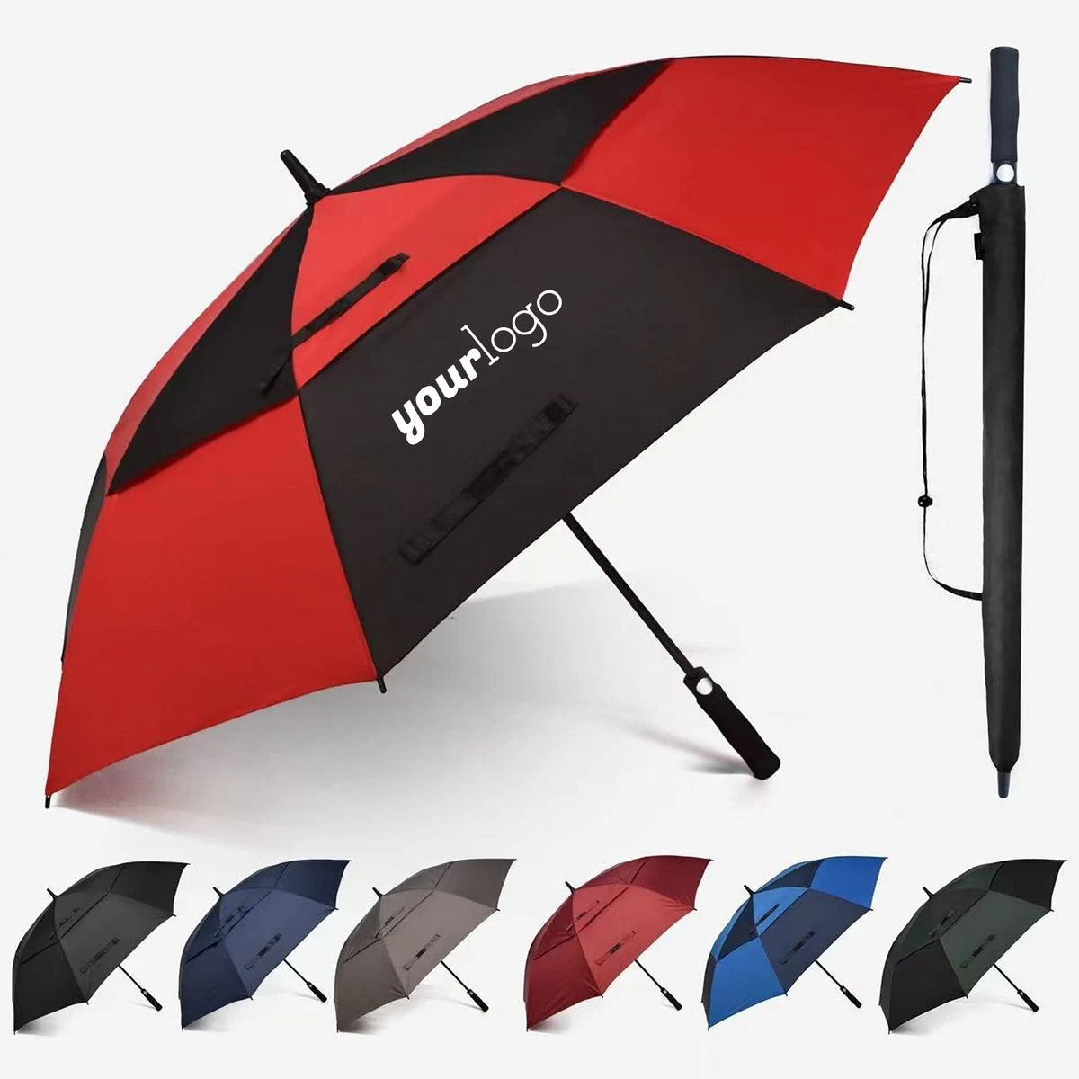 60'' Windproof Auto Open Vented Golf Umbrella 1