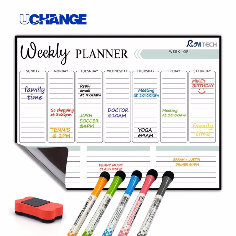 Magnetic Dry Erase Weekly Planner Set For Fridge