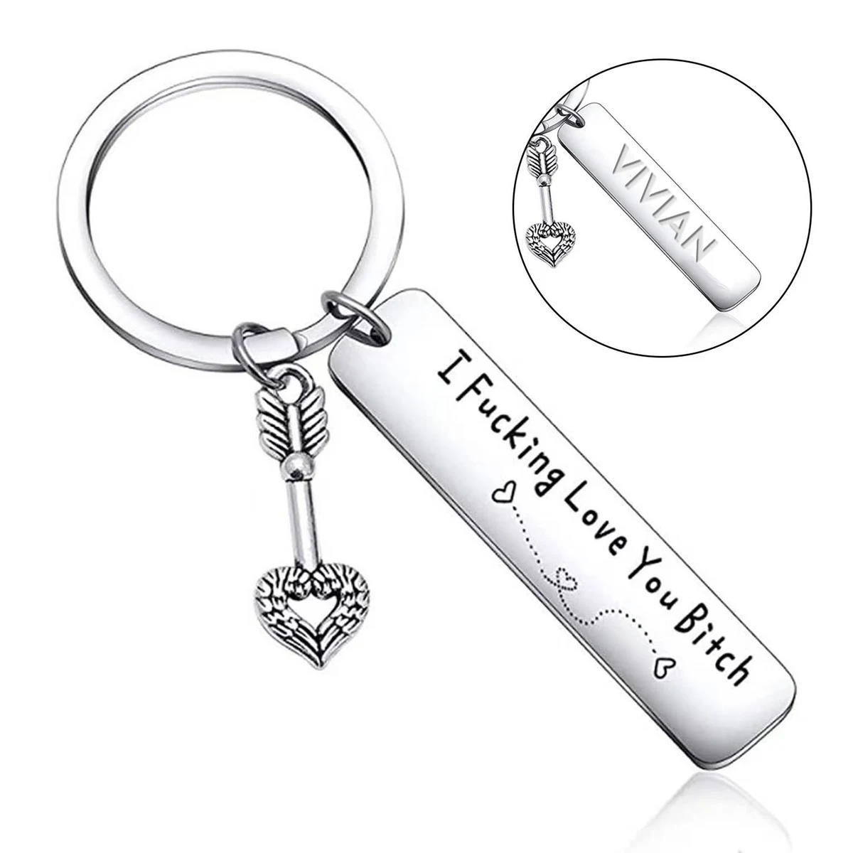 Stainless Steel Couple Keychain 1