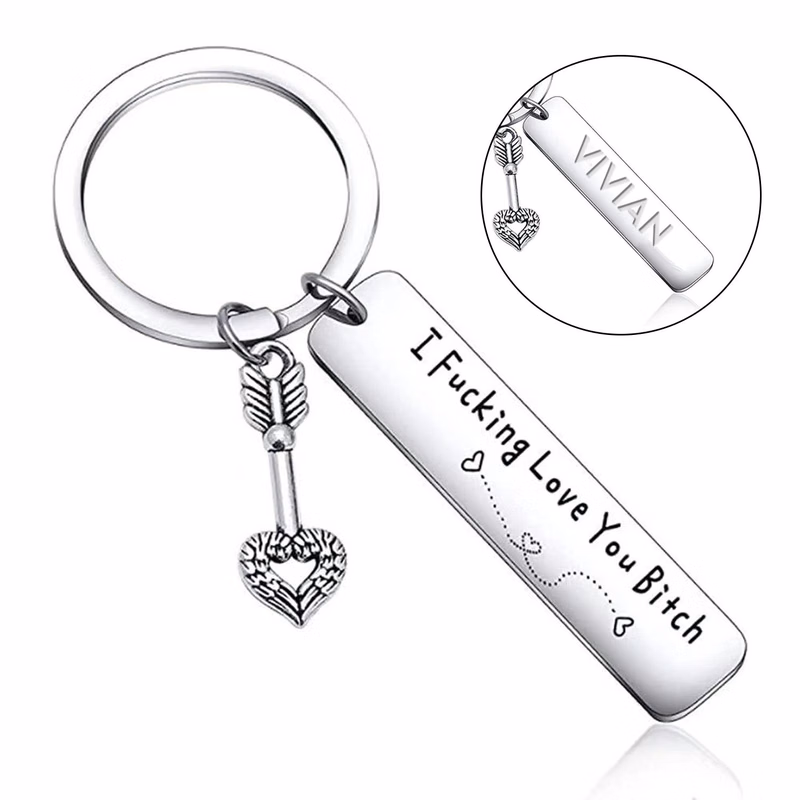 Stainless Steel Couple Keychain