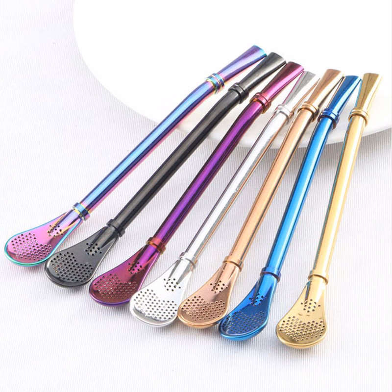 Stainless Steel Straws Spoon
