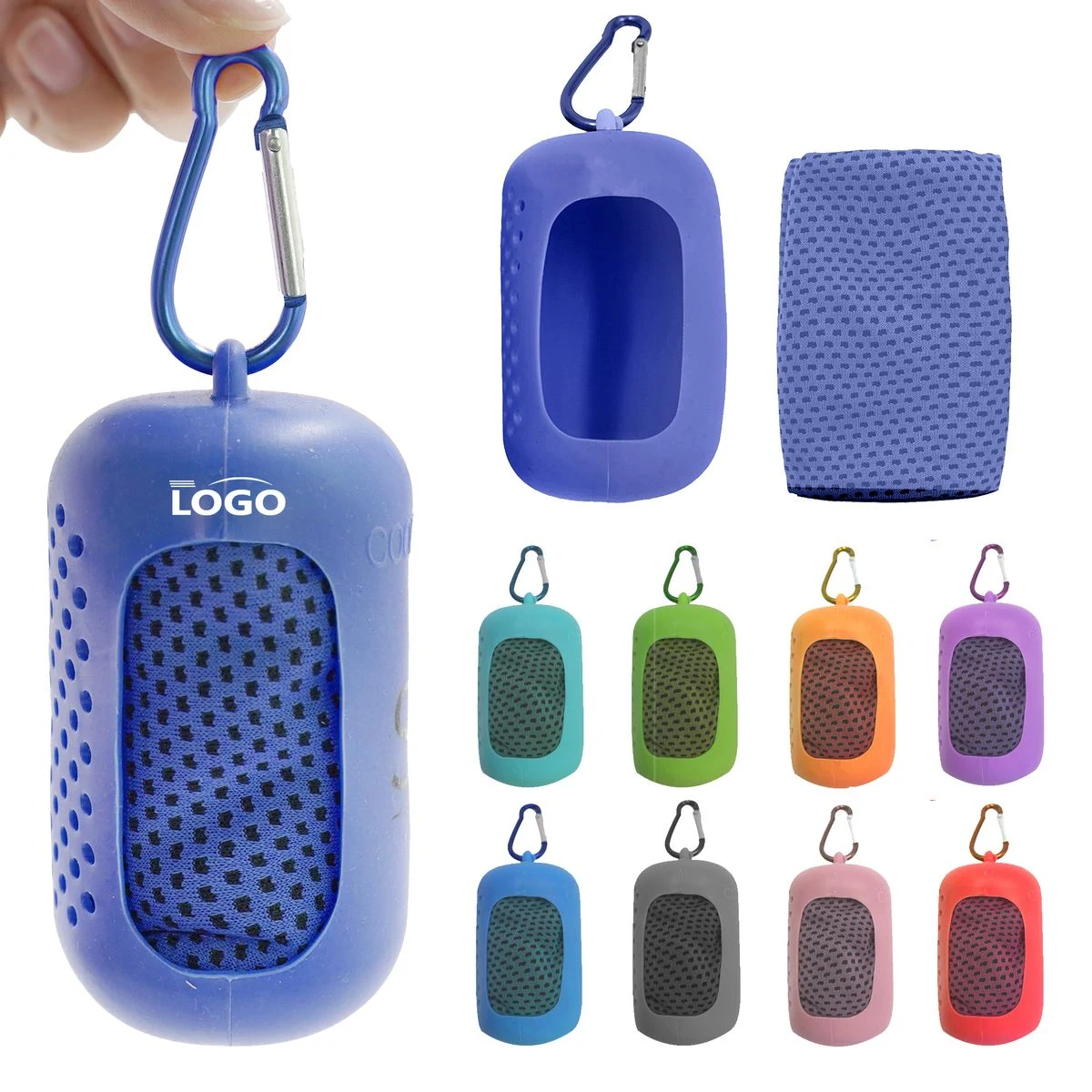 Workout & Yoga Cooling Towel with Silicone Storage Bag 1