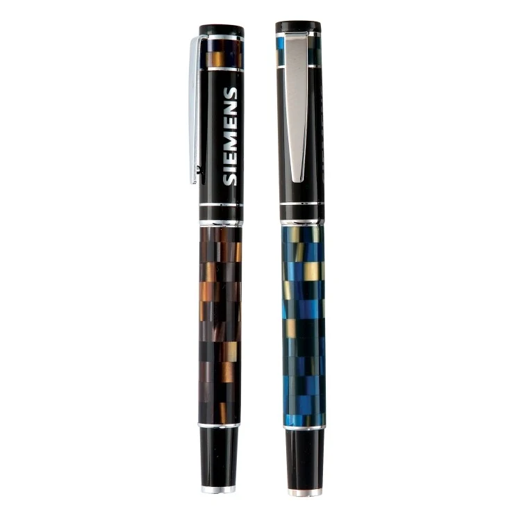 Checkered Roller Ball Pen w/ Resin Barrel 1