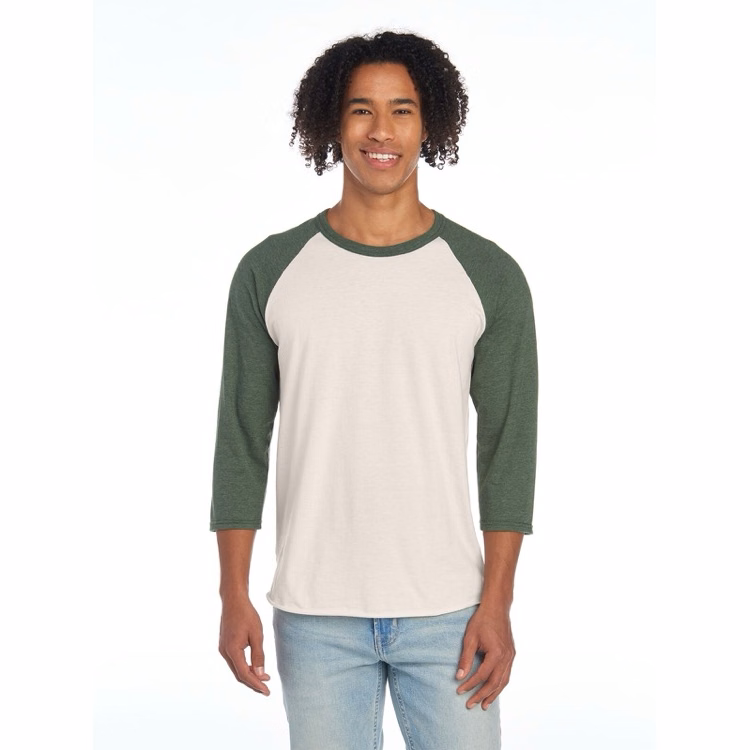 JERZEES Premium Blend Combed Ring-Spun Unisex ¾-Sleeve Raglan