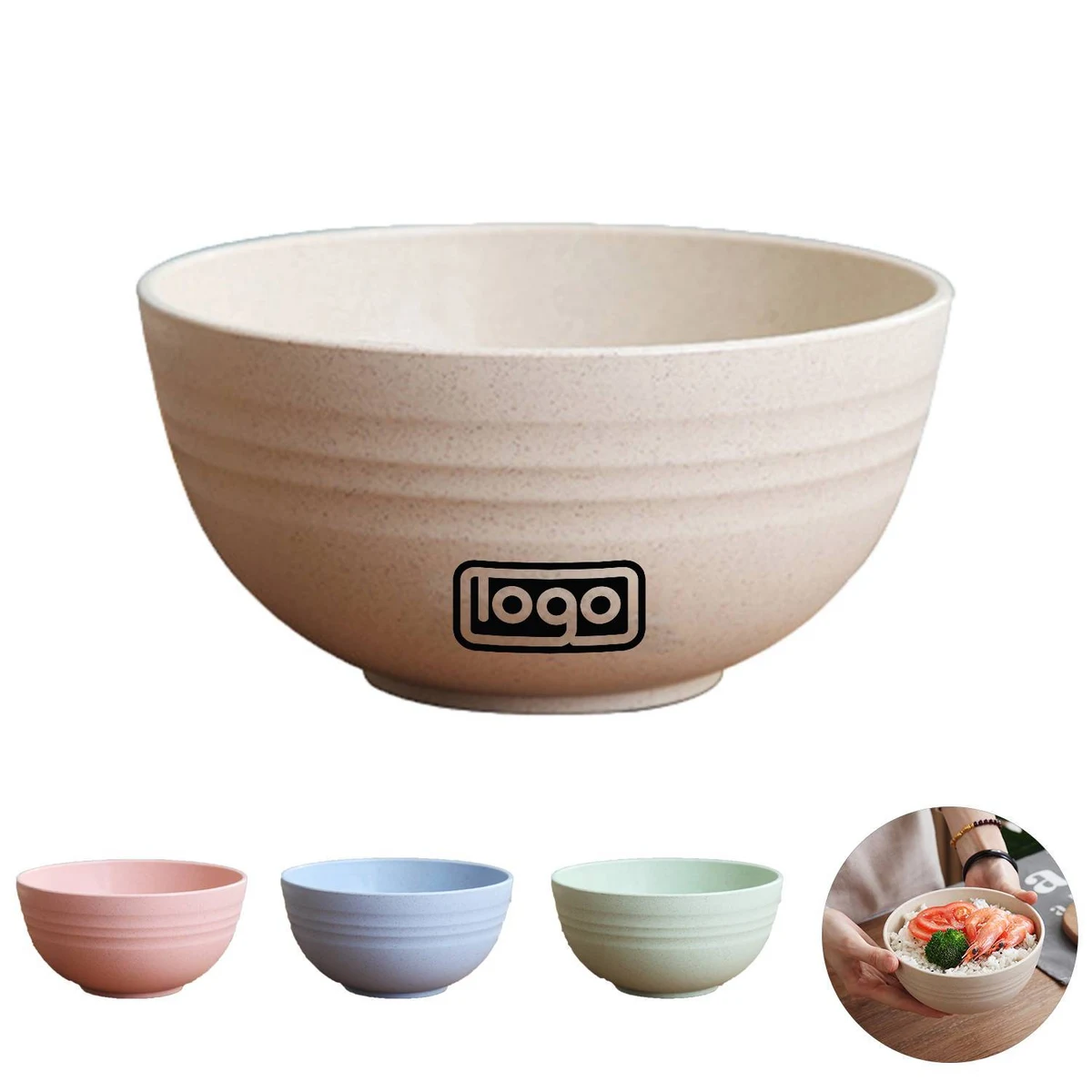 Household Large Capacity 6-inch Wheat Straw Bowl 1
