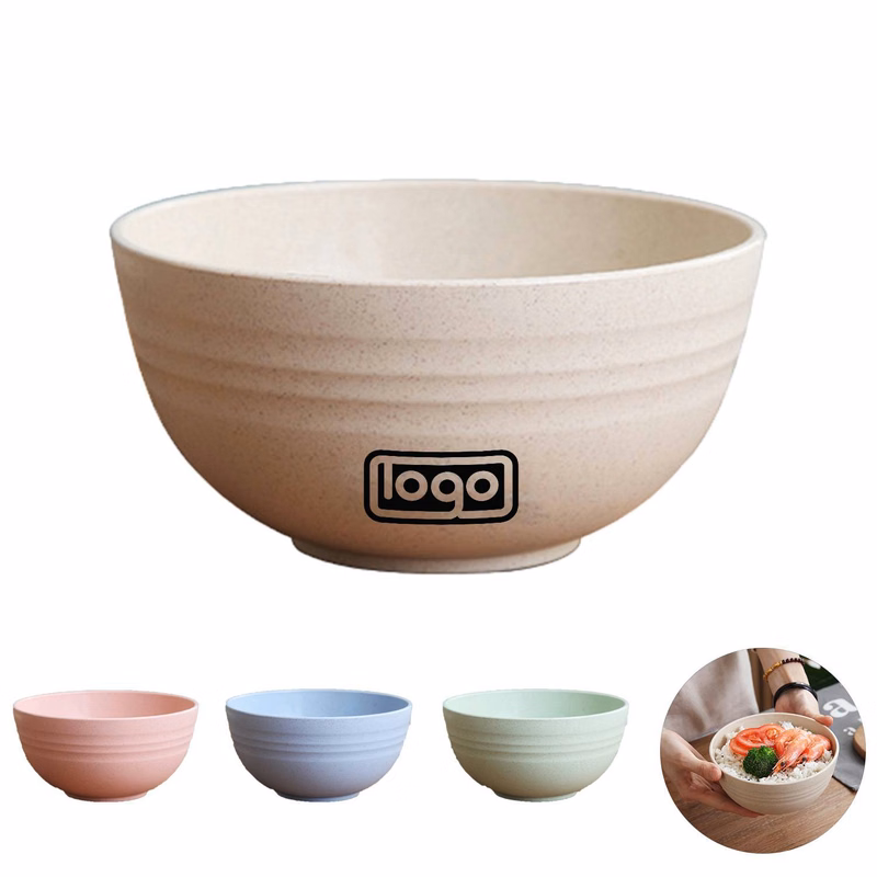 Household Large Capacity 6-inch Wheat Straw Bowl