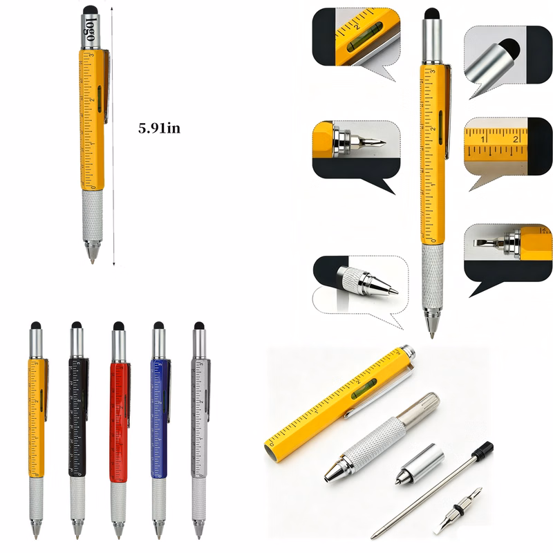 6-in-1 Multifunctional Metal Ballpoint Pen