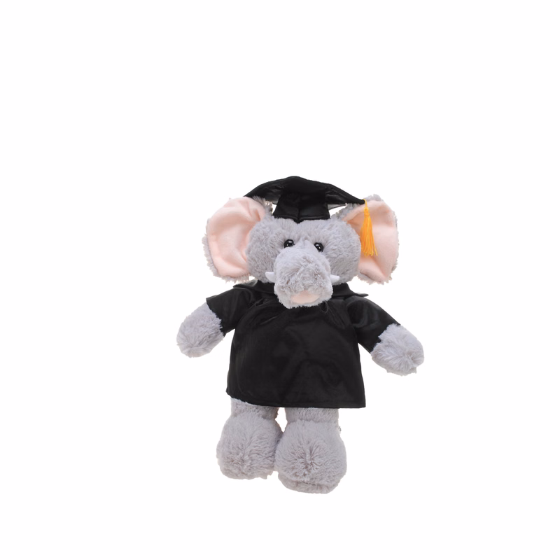 Soft Plush Elephant in Graduation Cap & Gown Stuffed Animal