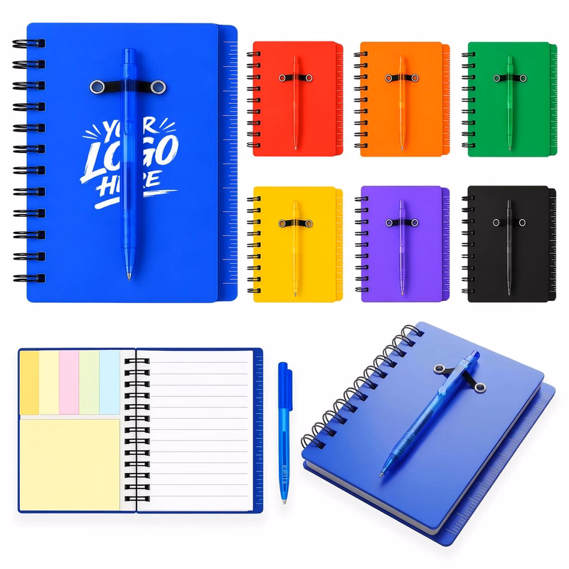 Mini Spiral Notebook Set With Pen And Memo Tab