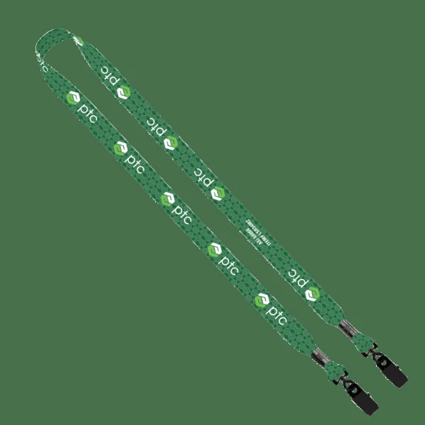3/4" rPET Dye-Sublimated Double-Ended Lanyard with Metal Crimp and Bulldog Clip 1