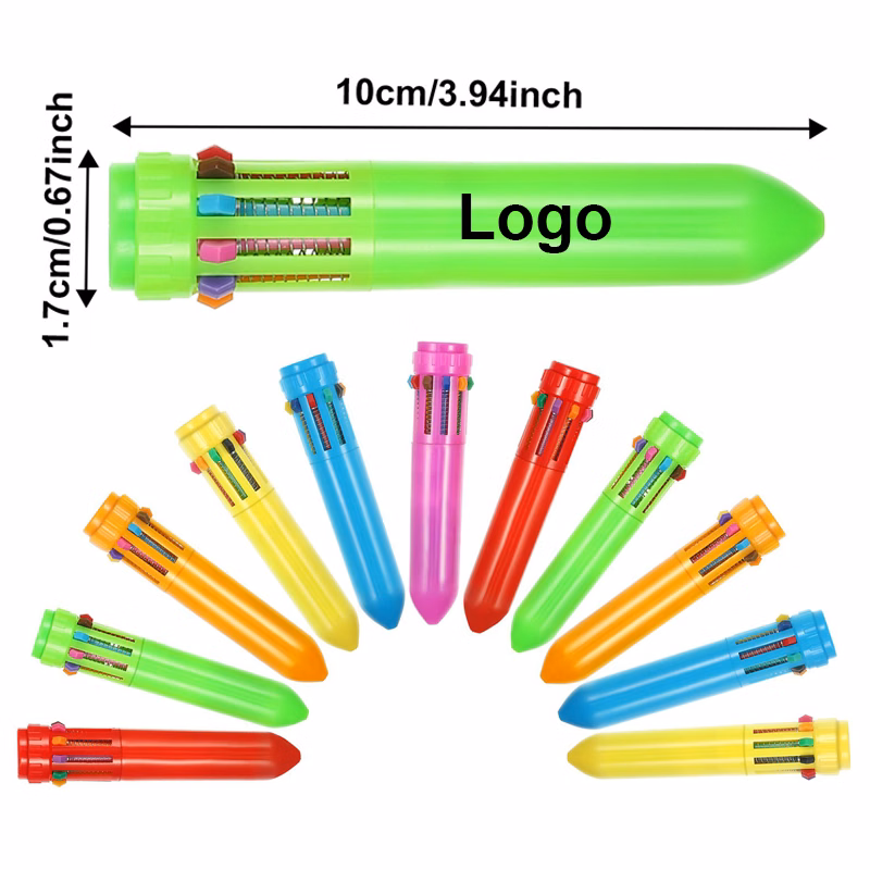 10-in-1 Mini Shuttle Plastic Ballpoint Pens