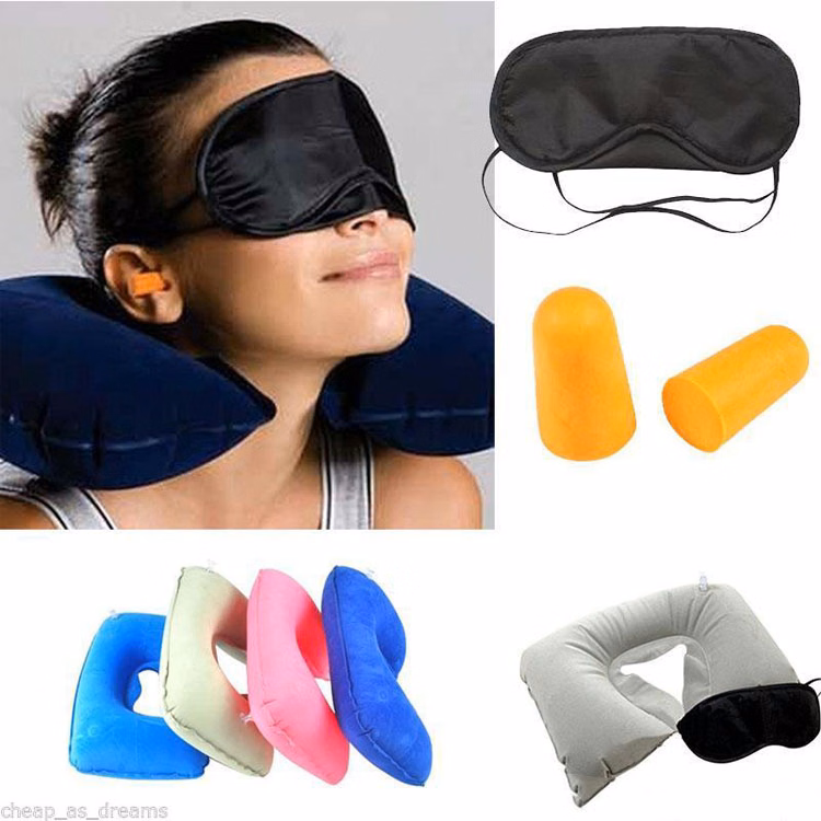 Travel Neck Pillow Set With Eye Mask